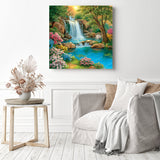 Secret Waterfall Garden Diamond Painting as Home Decor