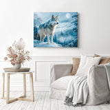 Snowy Winter Wolf Diamond Painting as Home Decor