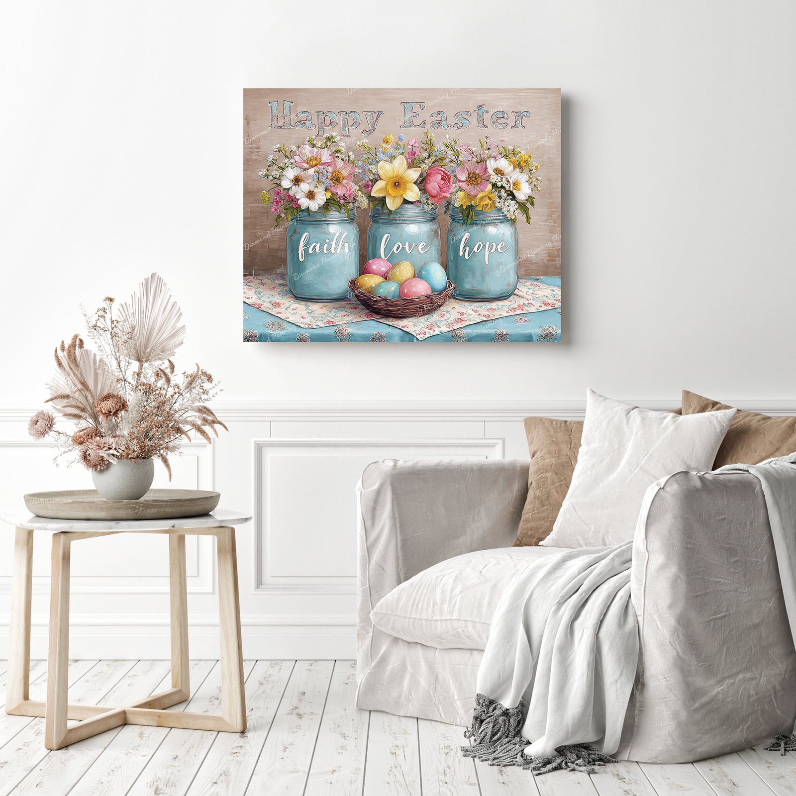 Spring Flower Jars Diamond Painting as Home Decor