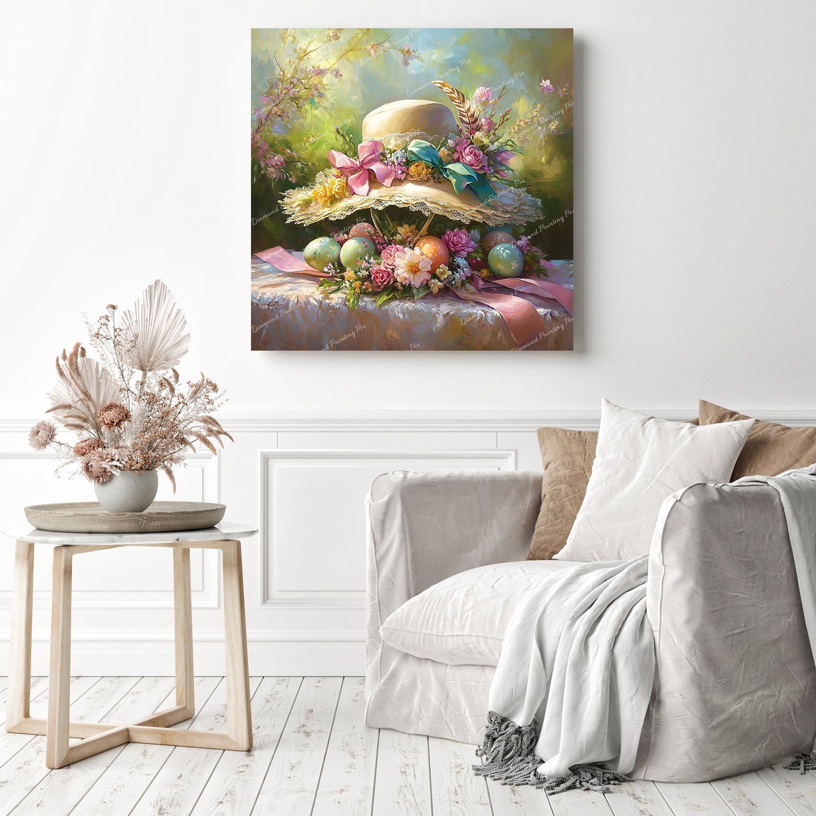 Springtime Bonnet and Bows Diamond Painting as Home Decor