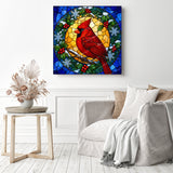 Stained-Glass Cardinal Diamond Painting as Home Decor