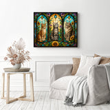 Stained-Glass Cats Diamond Painting as Home Decor