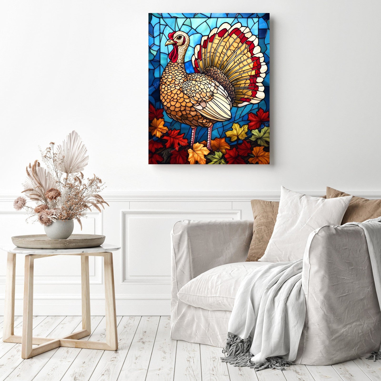 Stained Glass Gobbler Diamond Painting as Home Decor