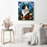 Stained Glass Purr-trait Diamond Painting as Home Decor