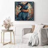 Stained Glass Ruffle Cat Diamond Painting as Home Decor