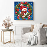 Stocking-Clad Snowman Diamond Painting as Home Decor