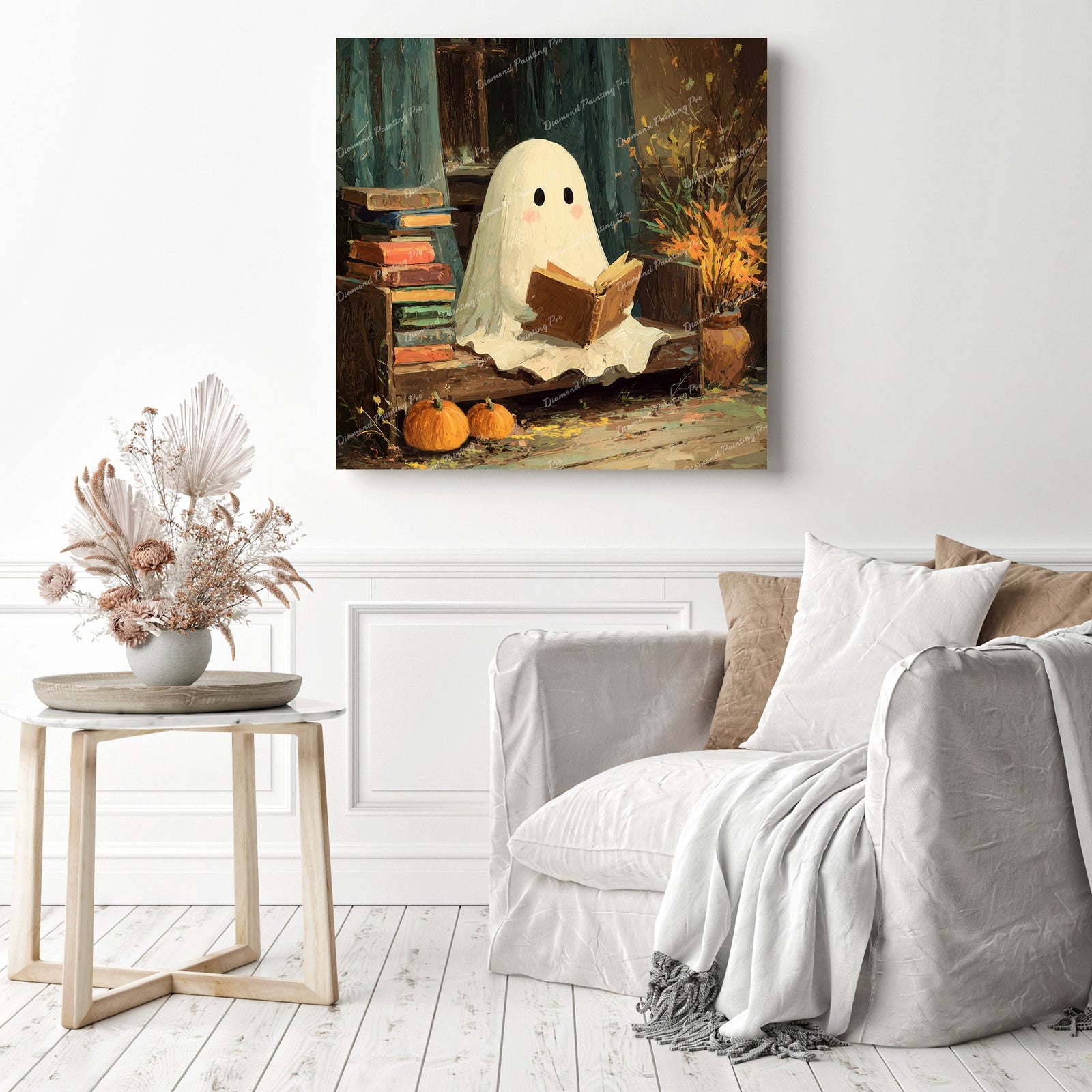 Storytime Boo Diamond Painting as Home Decor