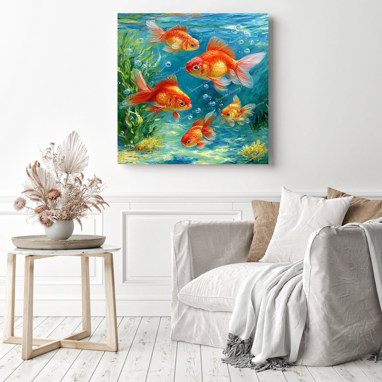 Sunlit Goldfish Diamond Painting as Home Decor