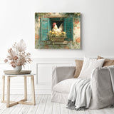 Sunny Rooster Window Diamond Painting as Home Decor