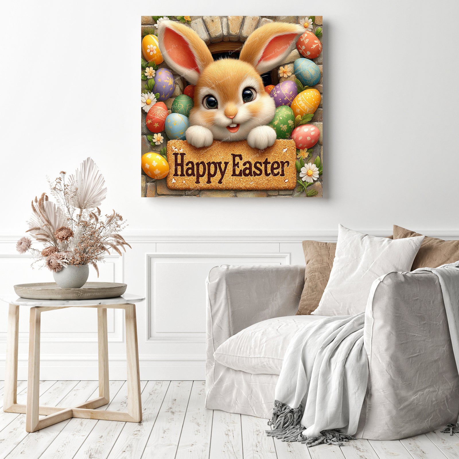 Sweet Easter Bunny Diamond Painting as Home Decor