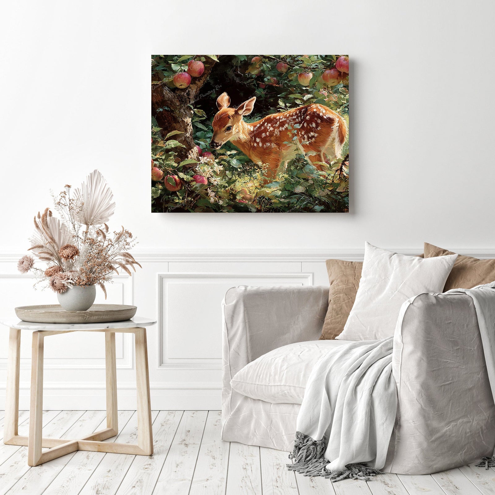 The Apple Grove Fawn Diamond Painting as Home Decor