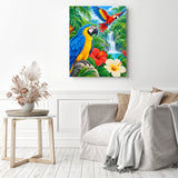 Tropical Paradise Macaw Diamond Painting as Home Decor