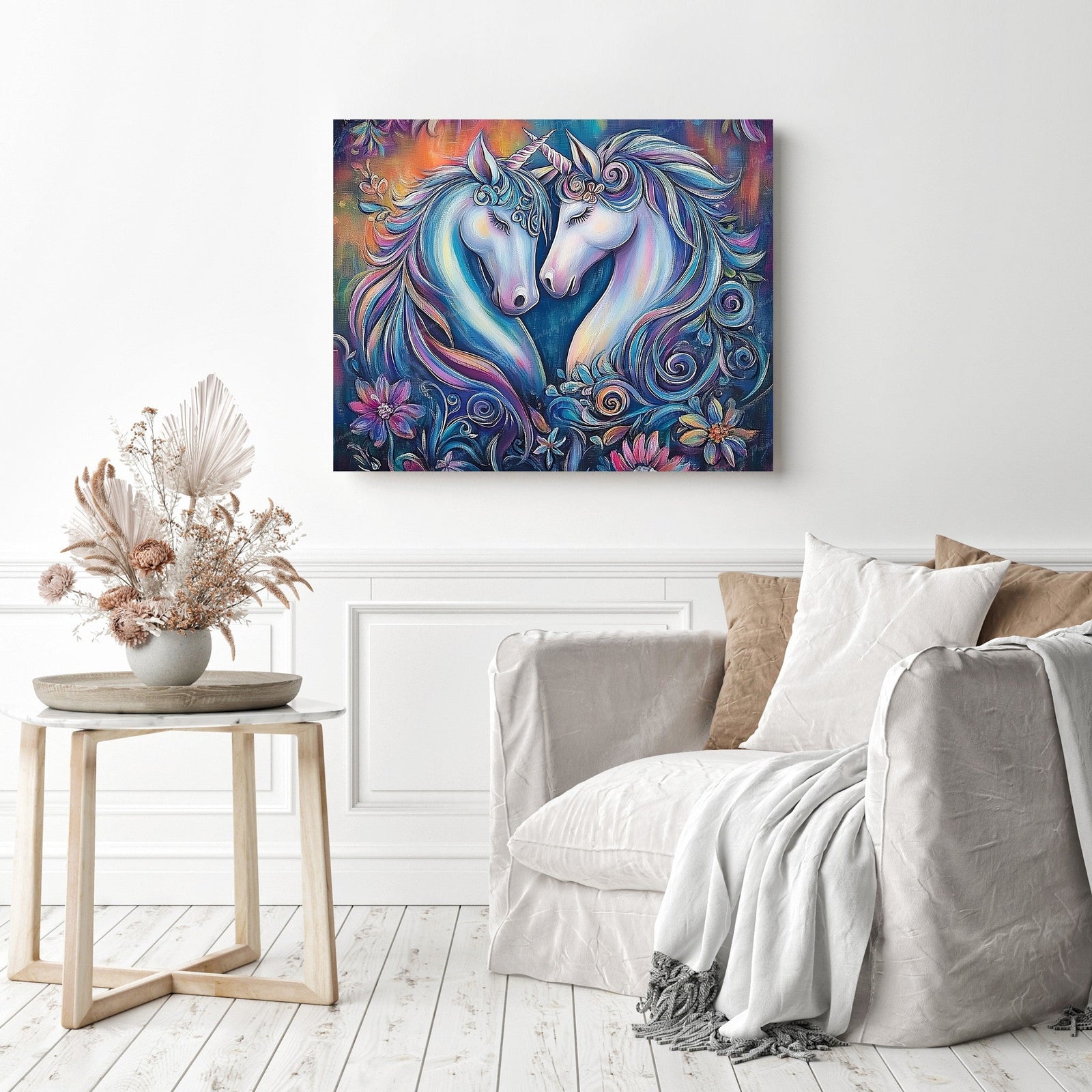 Unicorns in Love Diamond Painting as Home Decor