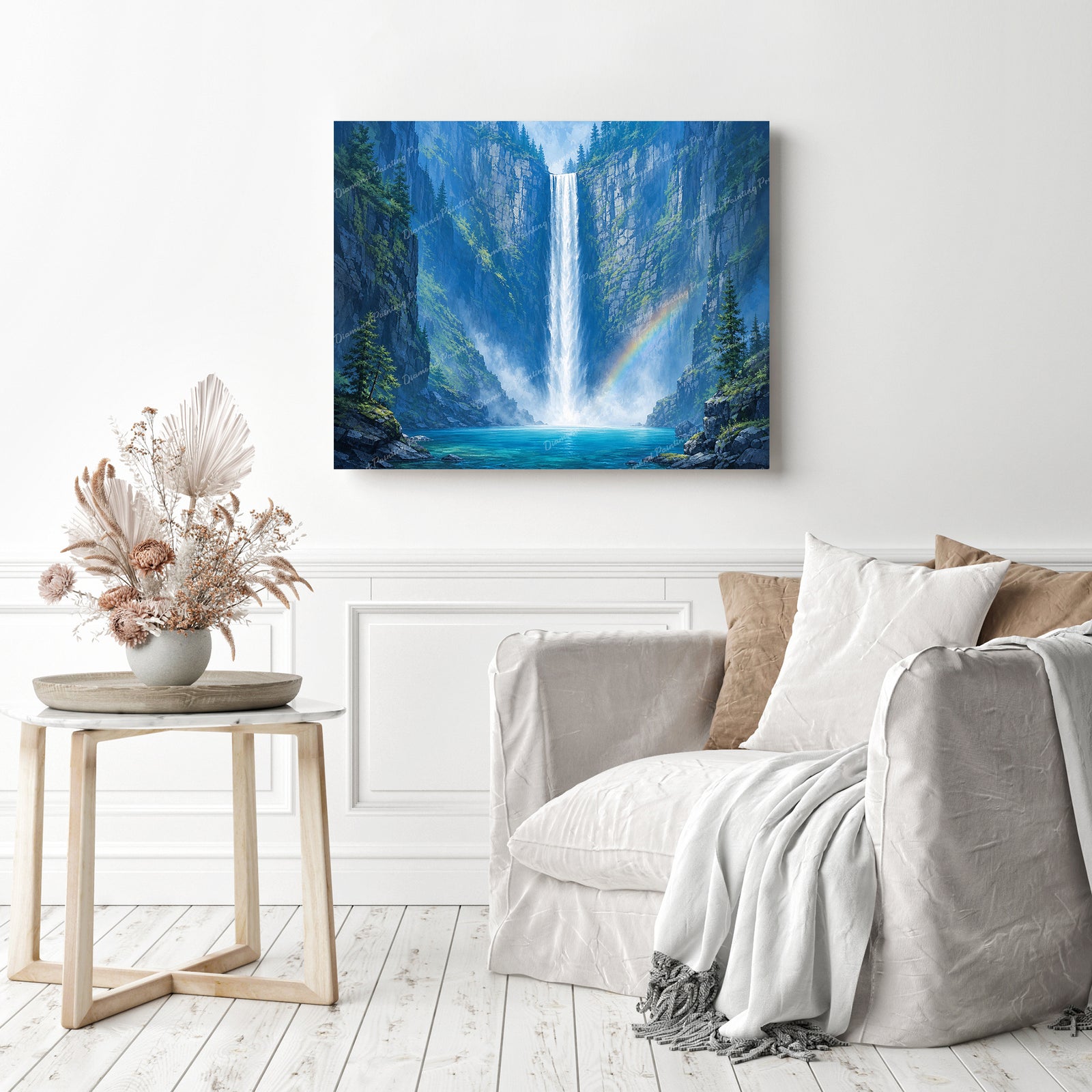 Valley Waterfall Diamond Painting as Home Decor