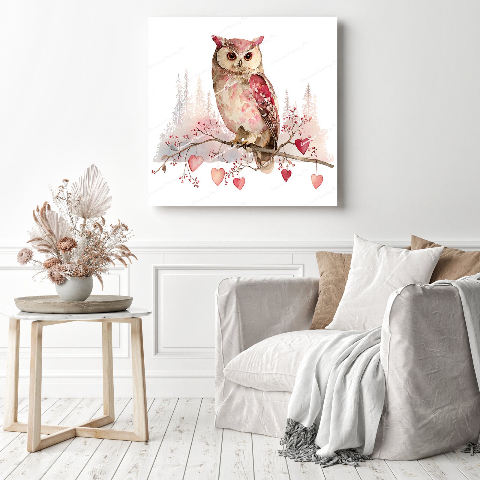Watercolor Owl Diamond Painting as Home Decor