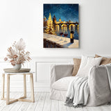 Winter Bridge Rendezvous Diamond Painting as Home Decor