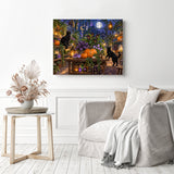 Witchy Greenhouse Cats Diamond Painting as Home Decor