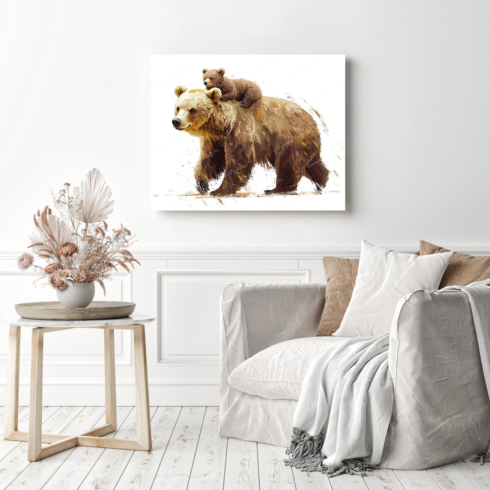 Woodland Bear Hug Diamond Painting as Home Decor