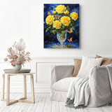 Yellow Roses and Butterflies Diamond Painting as Home Decor