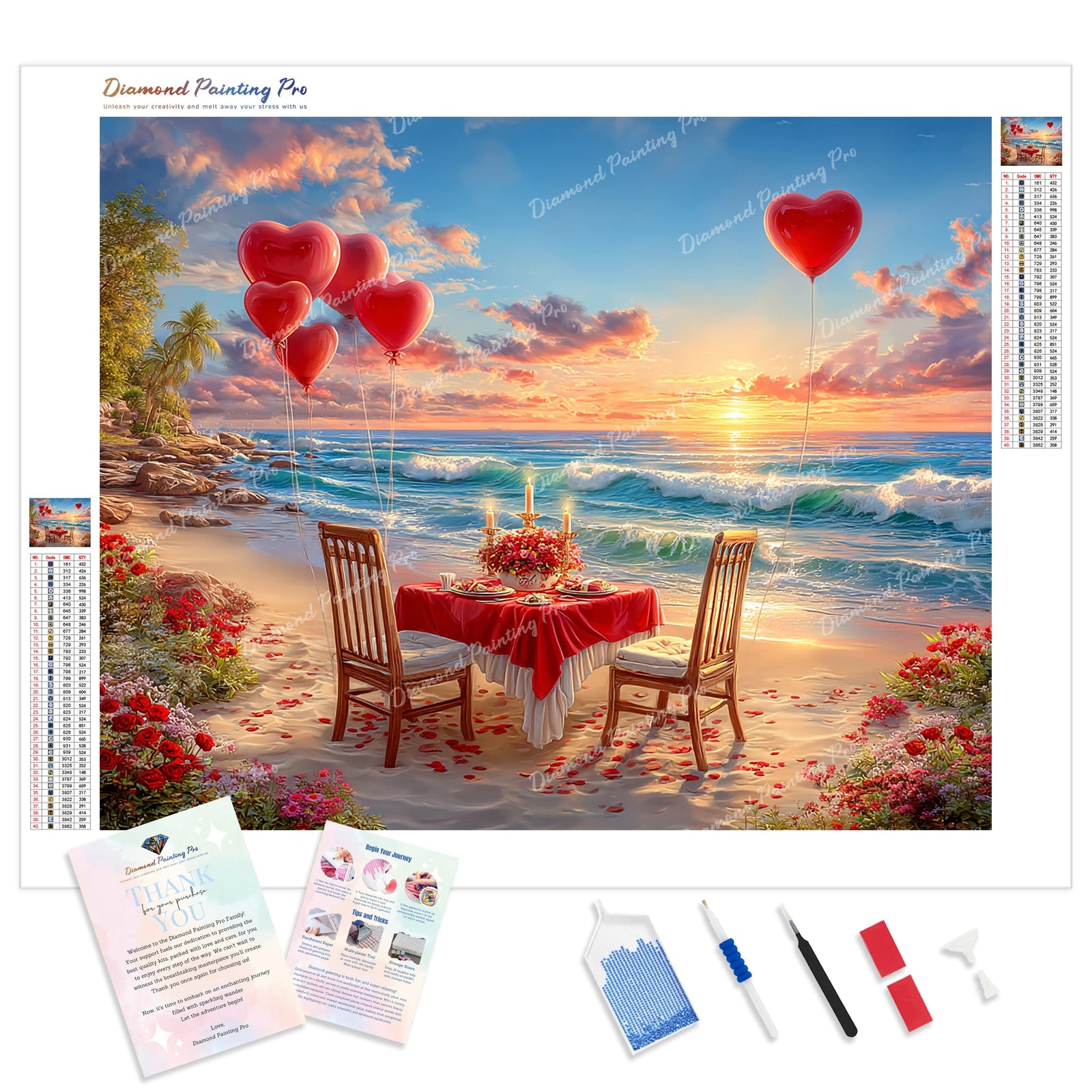 A Sunset for Two Diamond Painting Kit - Full Drill / Square or Round Diamonds with AB Drills Option
