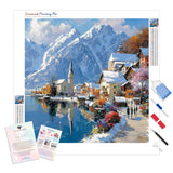 Alpine Valley Bloom Diamond Painting Kit - Full Drill / Square or Round Diamonds with AB Drills Option