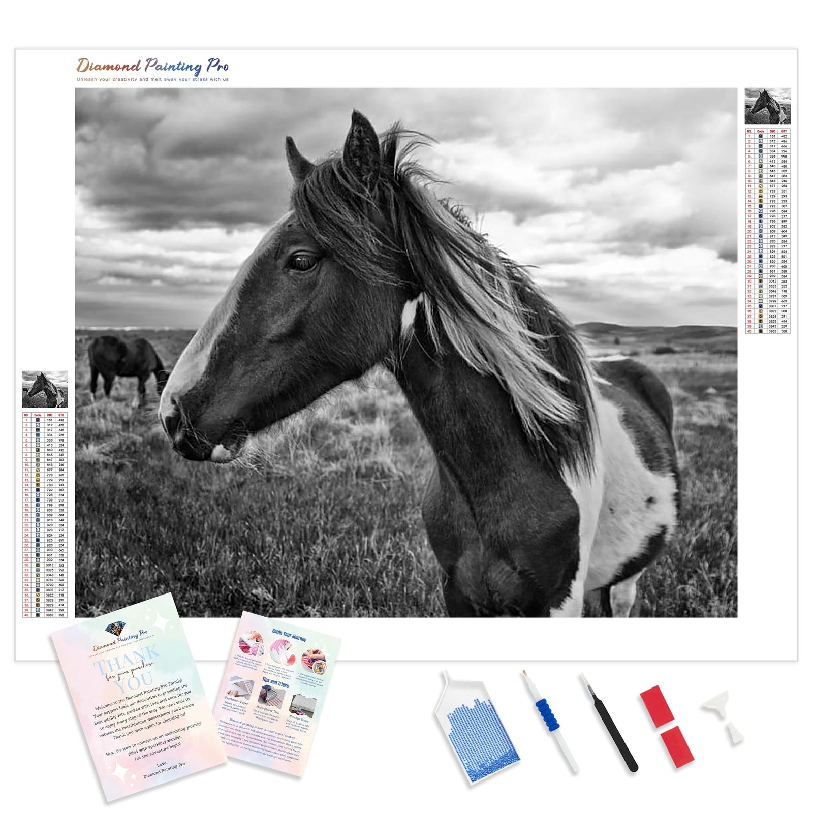 Moorland horse | Diamond Painting Kit - Full Drill - Square or Round Diamonds with AB Drills Option