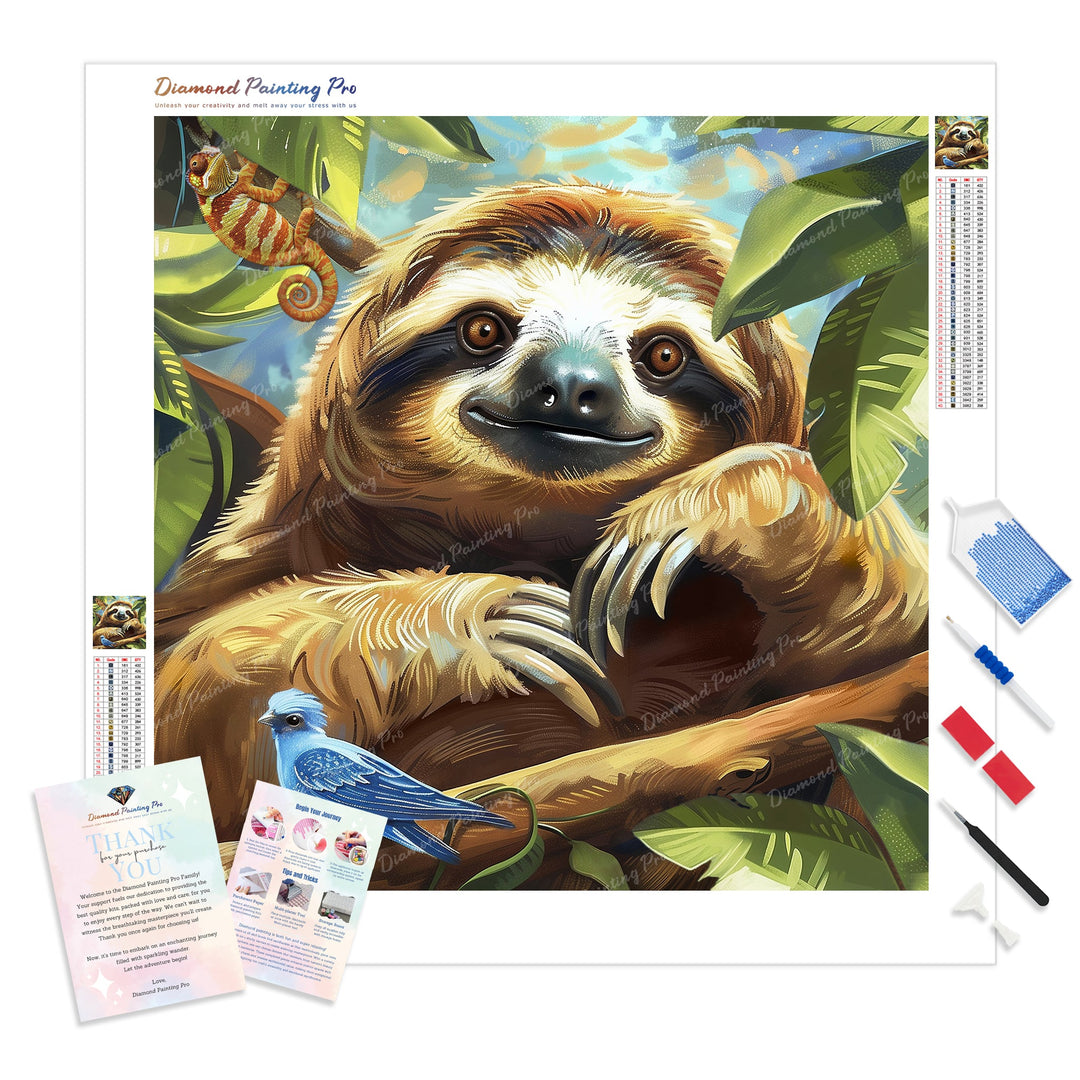 Sloth's Branch Buddies | Diamond Painting Kit - Full Drill - Square or Round Diamonds with AB Drills Option