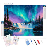 Aurora Falls Diamond Painting Kit - Full Drill / Square or Round Diamonds with AB Drills Option