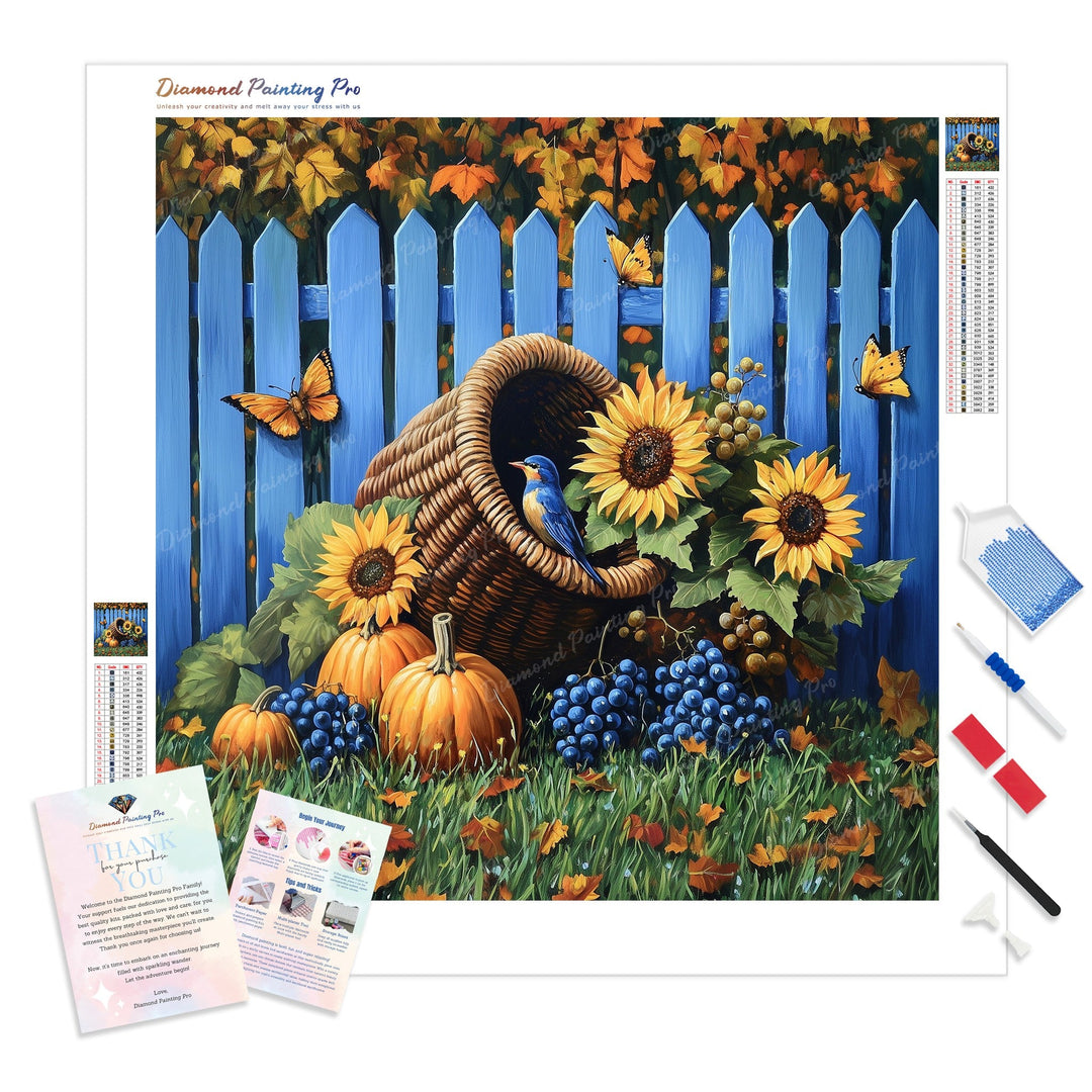 Autumn Cornucopia Diamond Painting Kit - Full Drill / Square or Round Diamonds with AB Drills Option