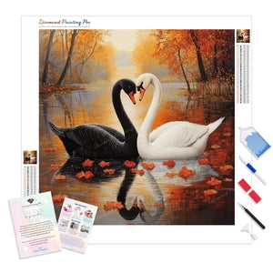 Autumn Swan Love | Diamond Painting