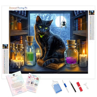 Black Cat Magic | Diamond Painting Kit - Full Drill - Square or Round Diamonds with AB Drills Option