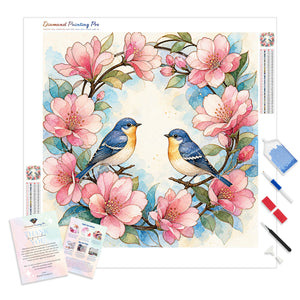 Bluebird and Floral Wreath | Diamond Painting