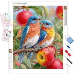 Bluebirds and Apple Tree | Diamond Painting