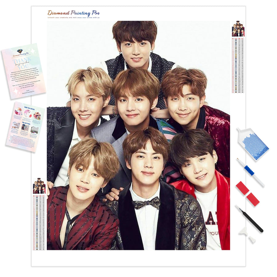 Diamond Bts BTS Diamond Painting Kits | Full Drill Kpop Diamond Art ...