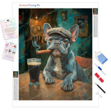 Bulldog and Cigar Diamond Painting Kit - Full Drill / Square or Round Diamonds with AB Drills Option