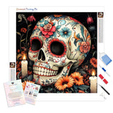 Candlelit Skulls | Diamond Painting Kit - Full Drill - Square or Round Diamonds with AB Drills Option