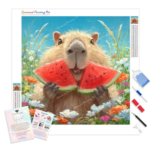 Capybara and Watermelon | Diamond Painting