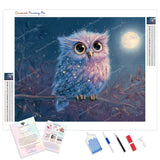 Celestial Owl Diamond Painting Kit - Full Drill / Square or Round Diamonds with AB Drills Option