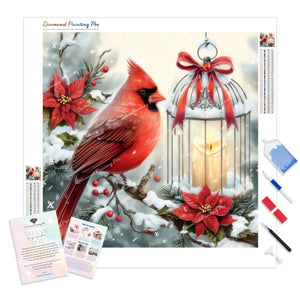 Christmas Cardinal Glow | Diamond Painting