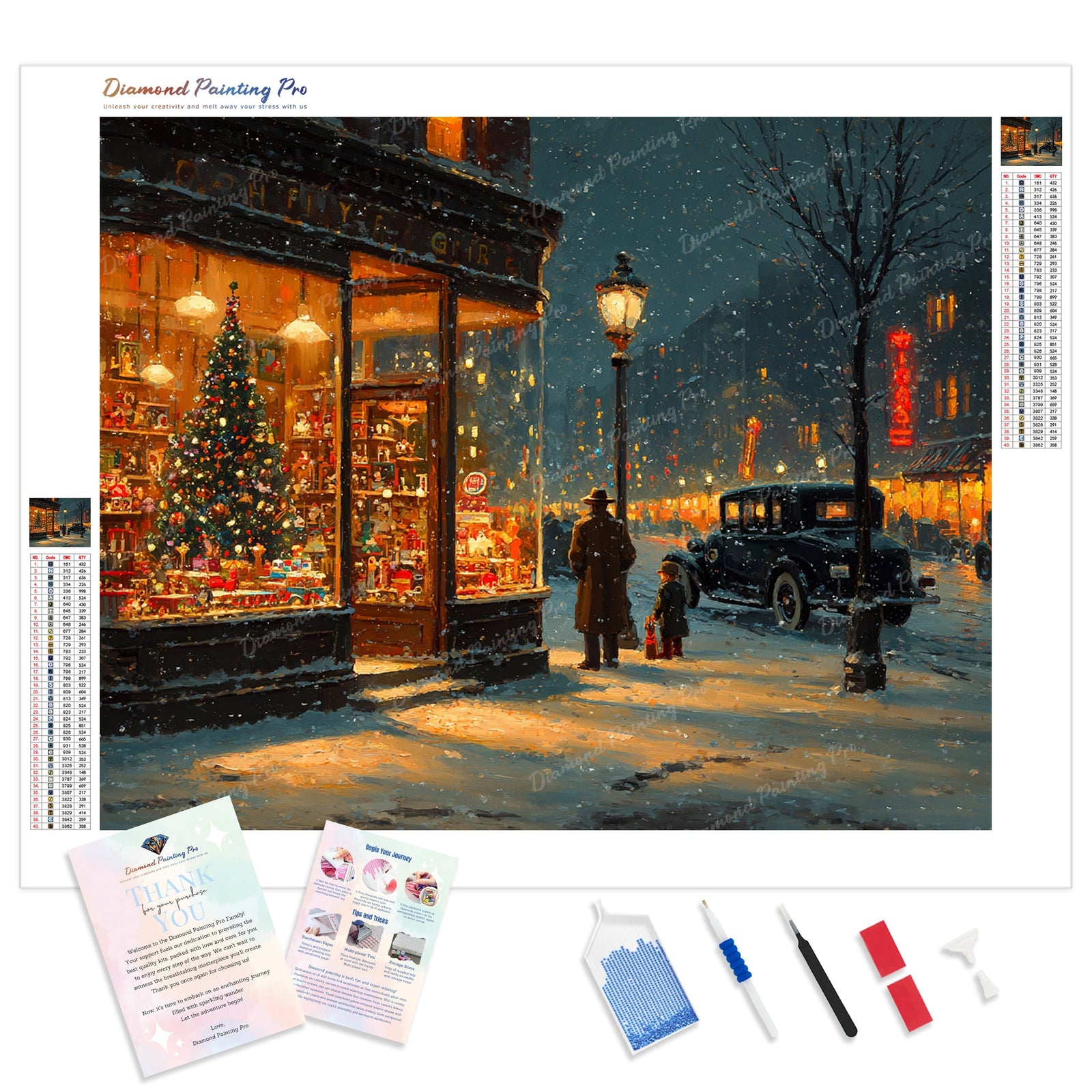 Christmas Gift Glow Diamond Painting Kit - Full Drill / Square or Round Diamonds with AB Drills Option