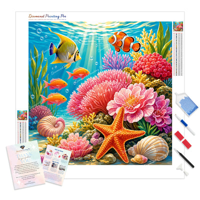 Coral Garden Harmony Diamond Painting Kit - Full Drill / Square or Round Diamonds with AB Drills Option