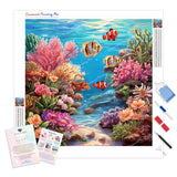 Coral Reef Diamond Painting Kit - Full Drill / Square or Round Diamonds with AB Drills Option