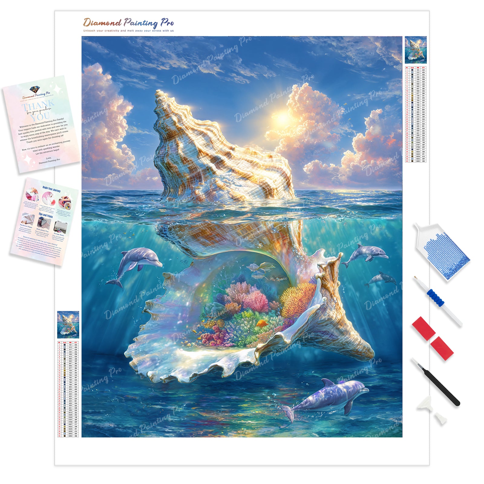 Coral Sanctuary Diamond Painting Kit - Full Drill / Square or Round Diamonds with AB Drills Option