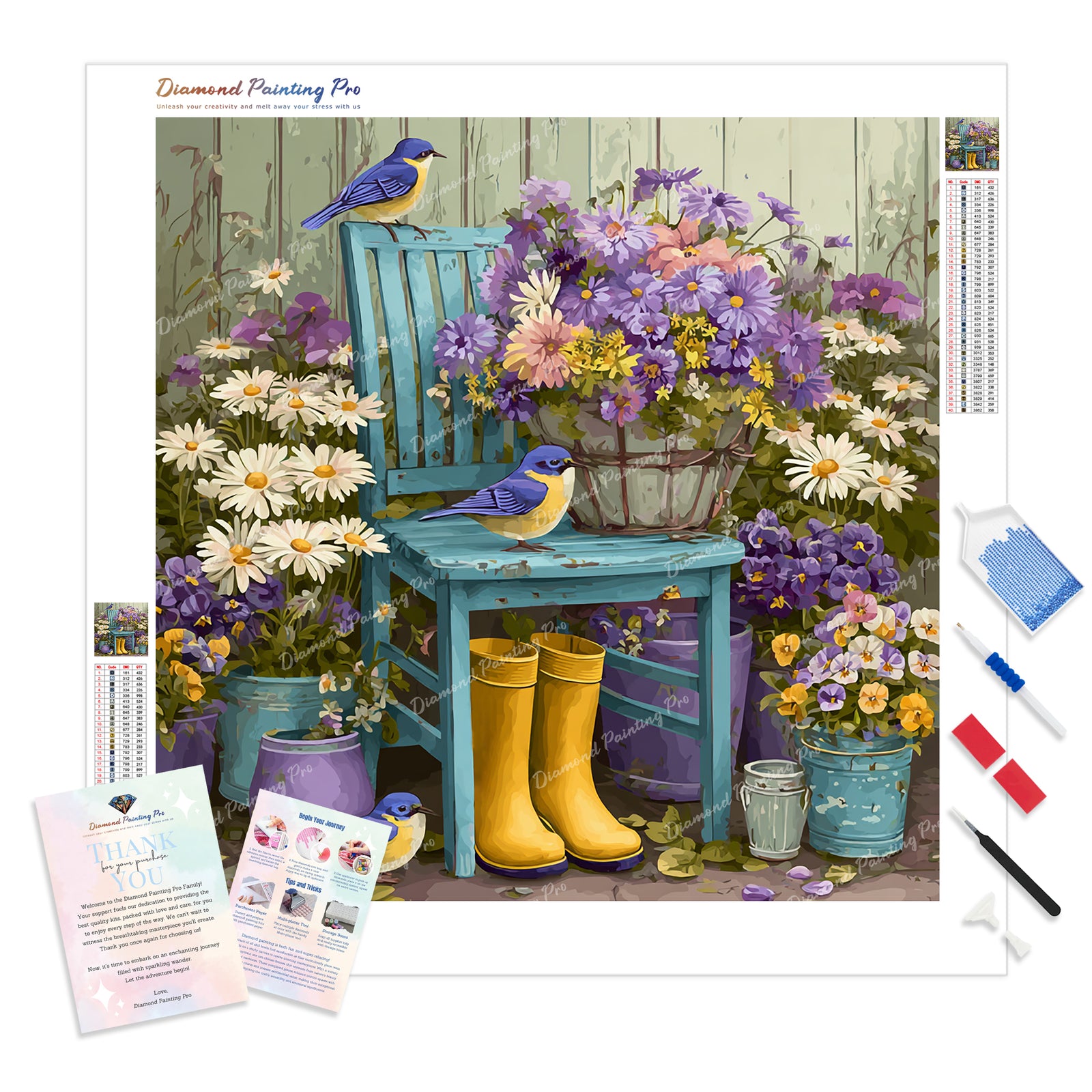 Courtyard Corner Diamond Painting Kit - Full Drill / Square or Round Diamonds with AB Drills Option