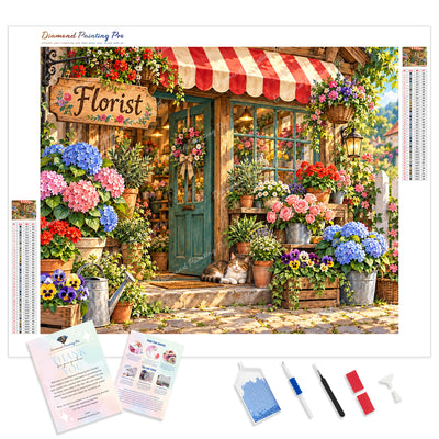 Cozy Florist Diamond Painting Kit - Full Drill / Square or Round Diamonds with AB Drills Option