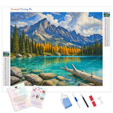Crystal Alpine Shore Diamond Painting Kit - Full Drill / Square or Round Diamonds with AB Drills Option