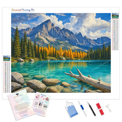Crystal Alpine Shore Diamond Painting Kit - Full Drill / Square or Round Diamonds with AB Drills Option