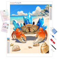 Crystal Beach Crab | Diamond Painting Kit - Full Drill - Square or Round Diamonds with AB Drills Option