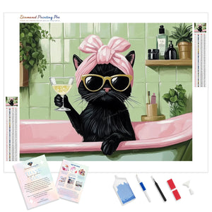 Diva Cat Bath | Diamond Painting