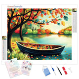 Docked Fall Daydreams | Diamond Painting Kit - Full Drill - Square or Round Diamonds with AB Drills Option